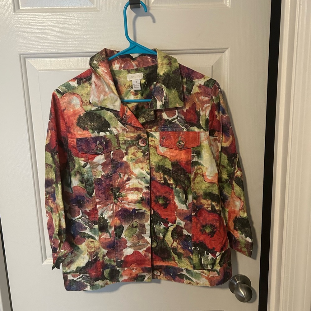 Chicos Floral Multicolor Jacket
